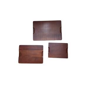 Set of three beautiful MCM walnut Woodcrest by Styson cutting / serving boards